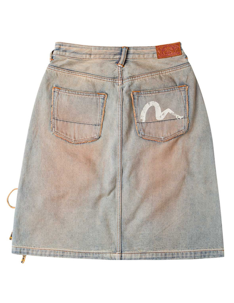 EVISU Seagull Eyelet Lace-Up Denim Skirt outlook