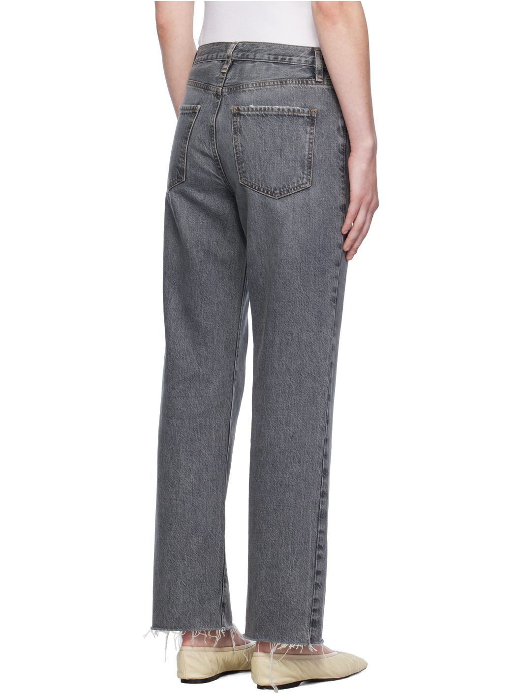 Gray 'Le Jane Ankle Raw Fray' Jeans - 3