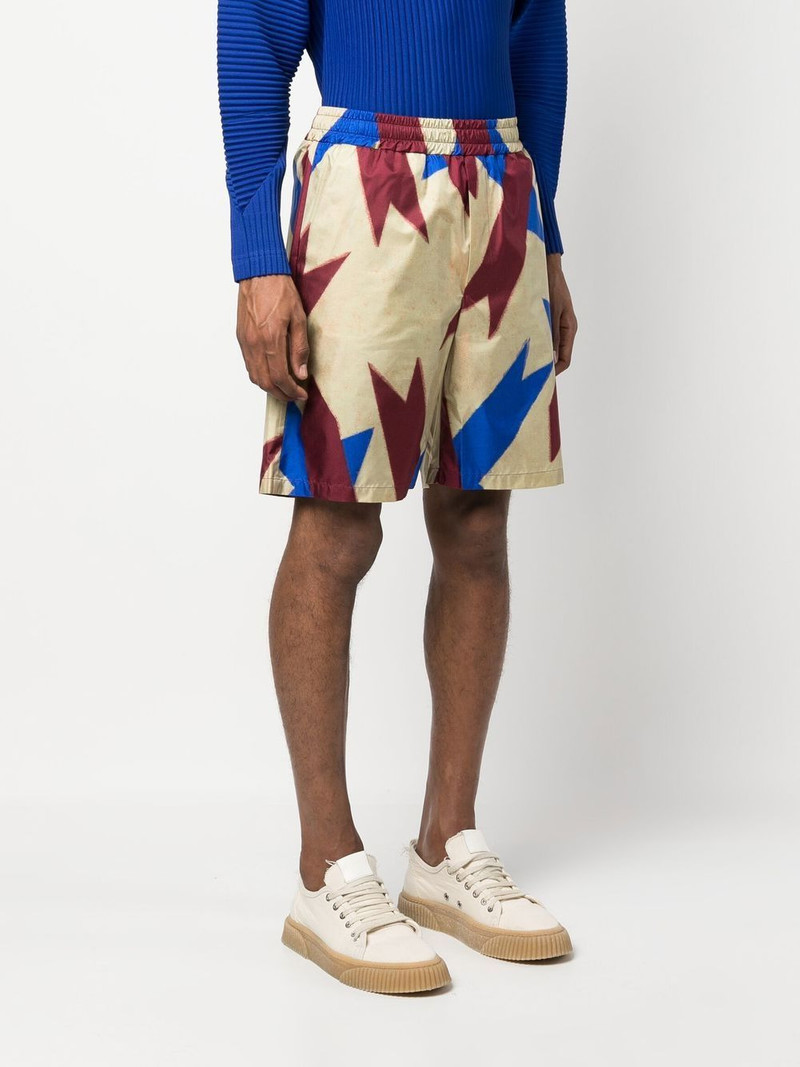 abstract-print silk shorts 3