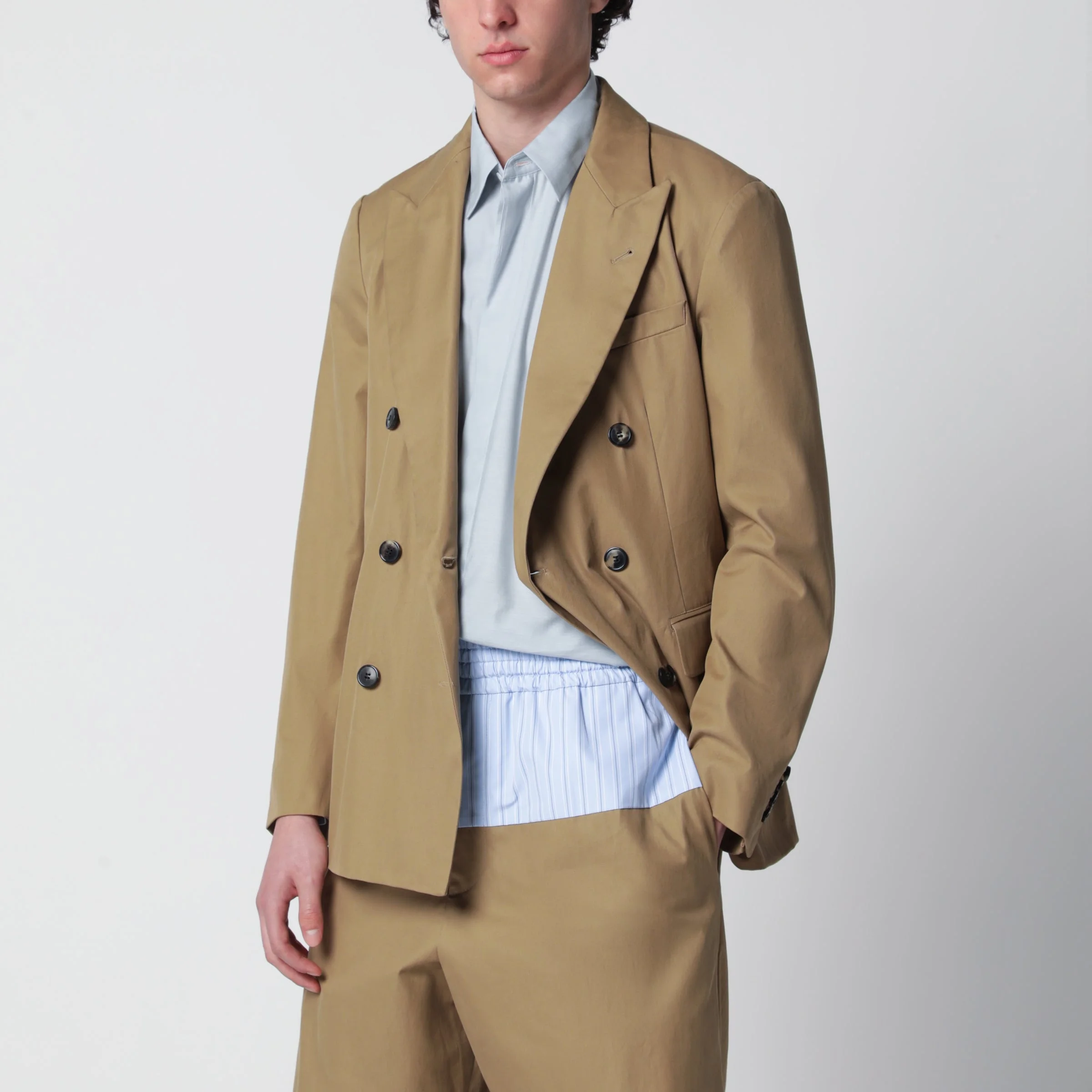 Camel double-breasted jacket - 1