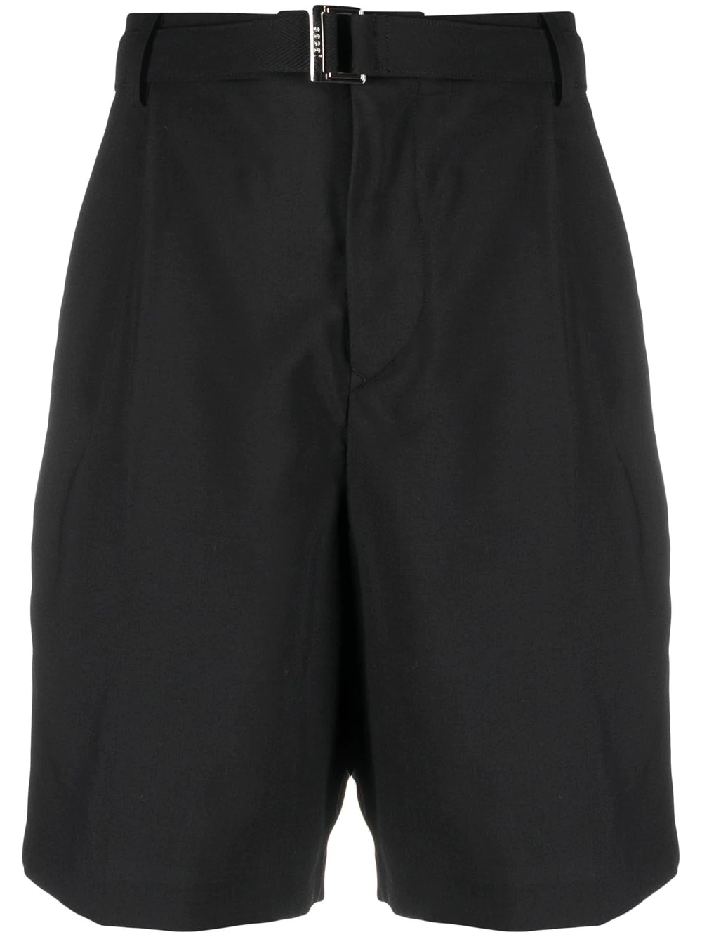 belted straight-leg tailored shorts - 1