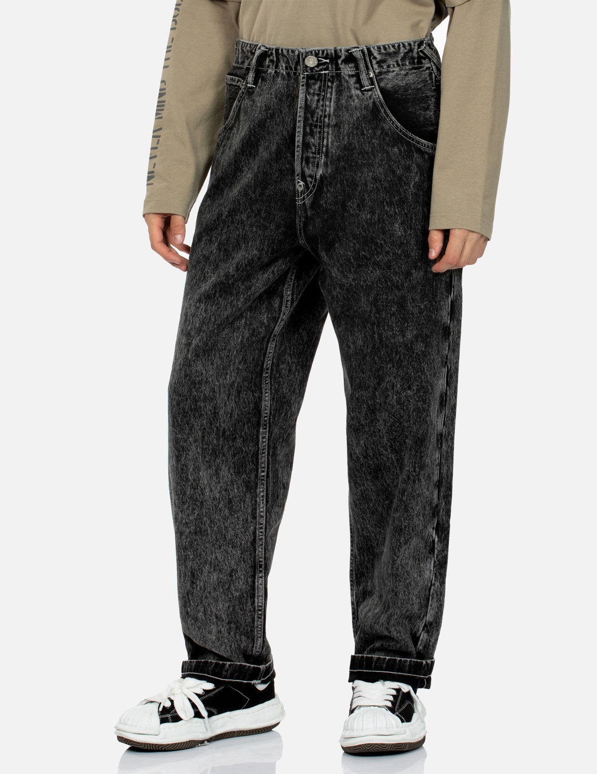 Seagull Print Loose Fit Straight-leg Denim Jeans - 8