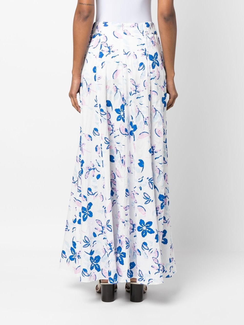 floral-print seersucker maxi skirt - 4