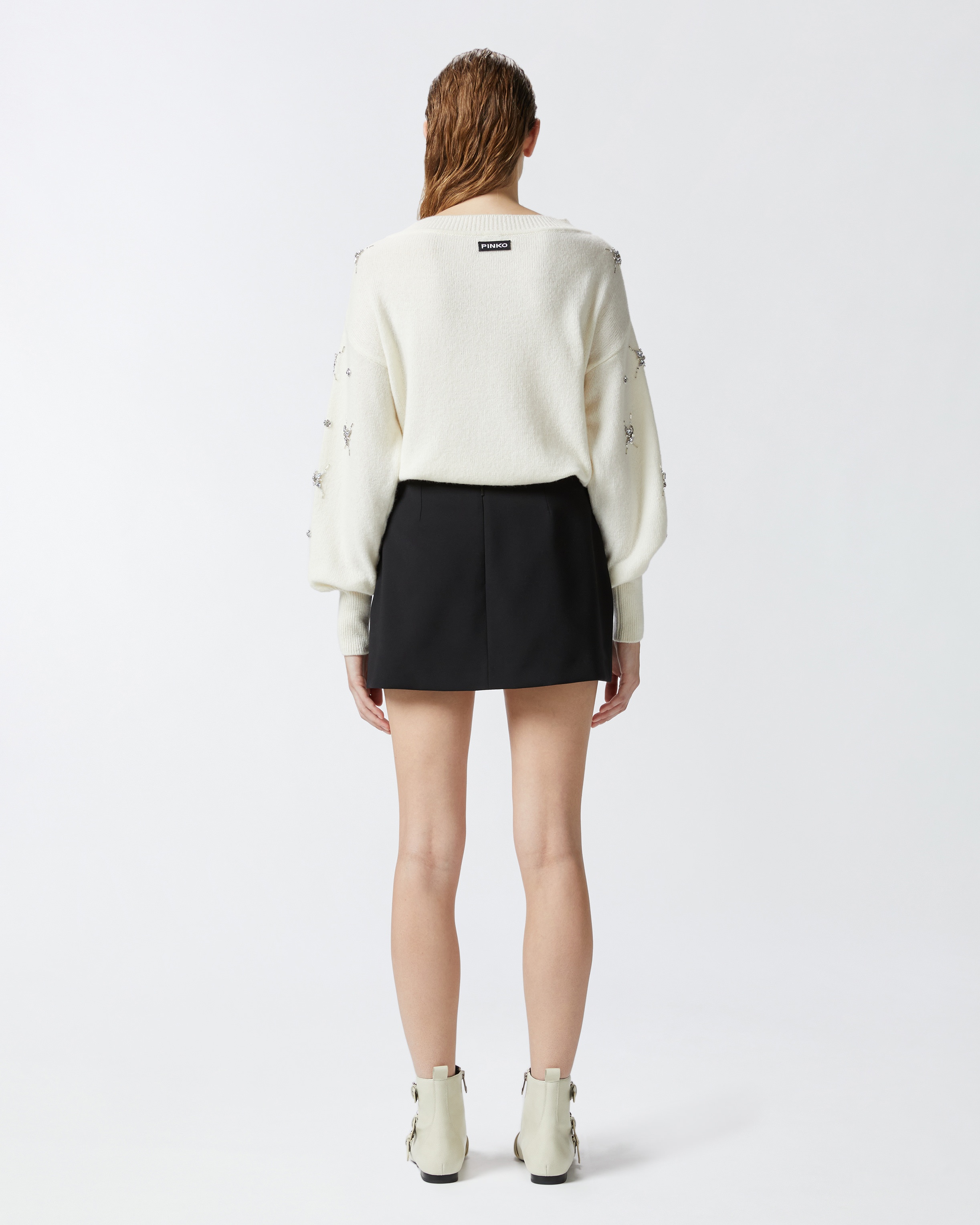 SLIM-FIT MINI SKIRT WITH SHINY EMBROIDERY - 4