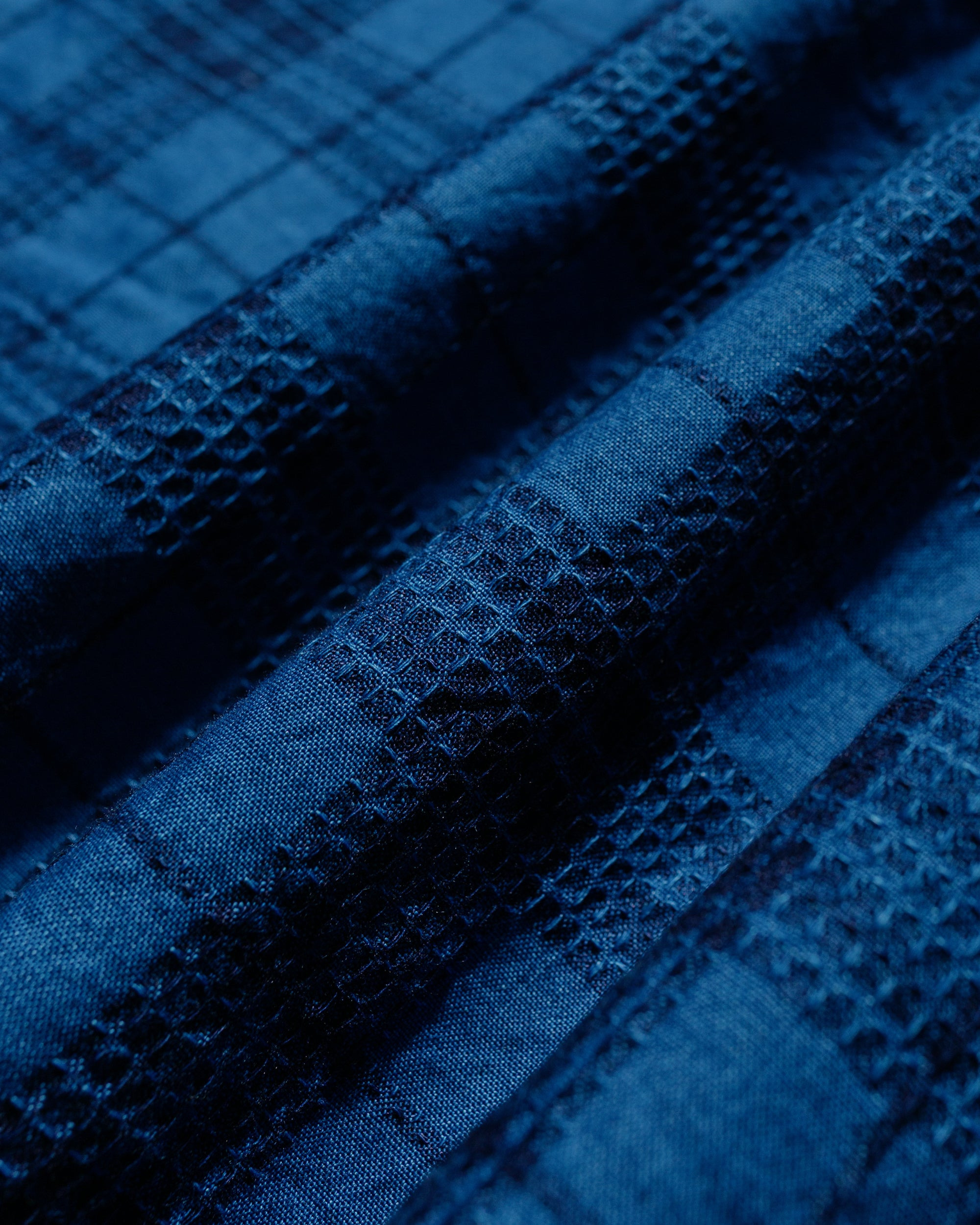 MIL Open Collar Indigo Dobby Plaid Wide Plaid - 6