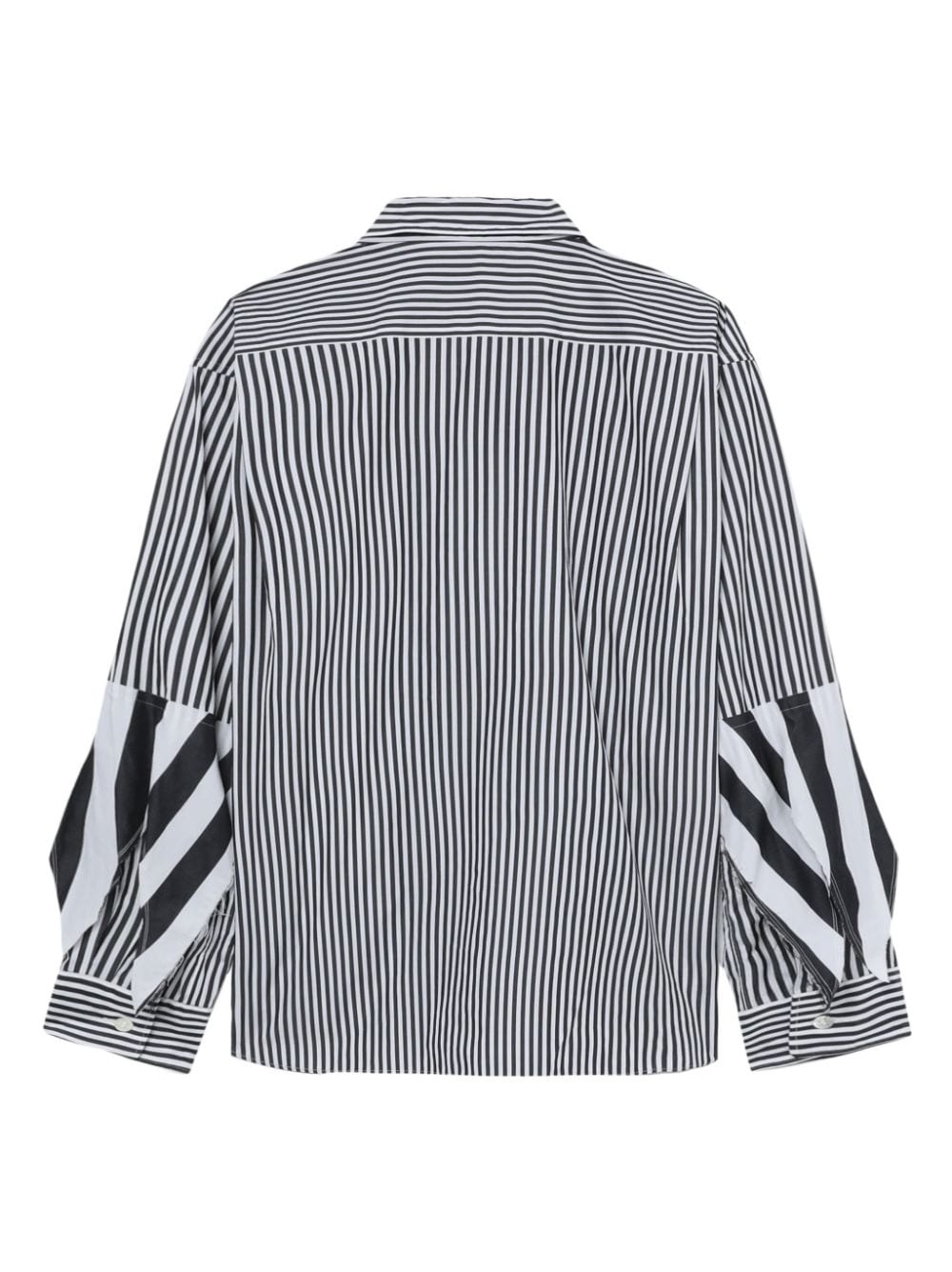 layered striped cotton shirt - 6