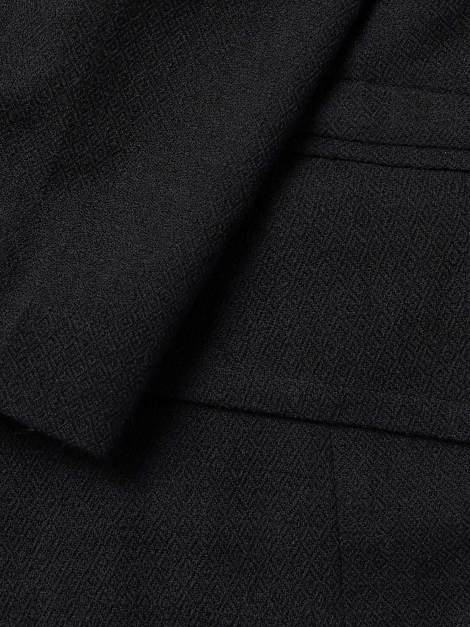 Double-Breasted Embroidered Wool-Flannel Suit Jacket - 5