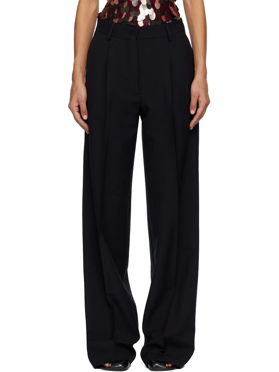 Black Wool & Mohair Trousers - 1