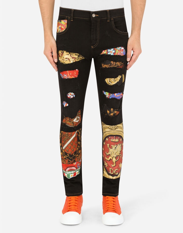 Denim patchwork jeans - 2