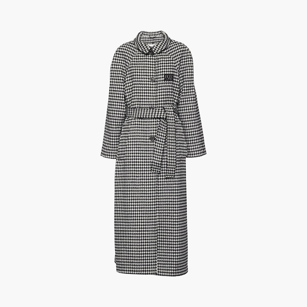 Single-breasted houndstooth check coat - 3
