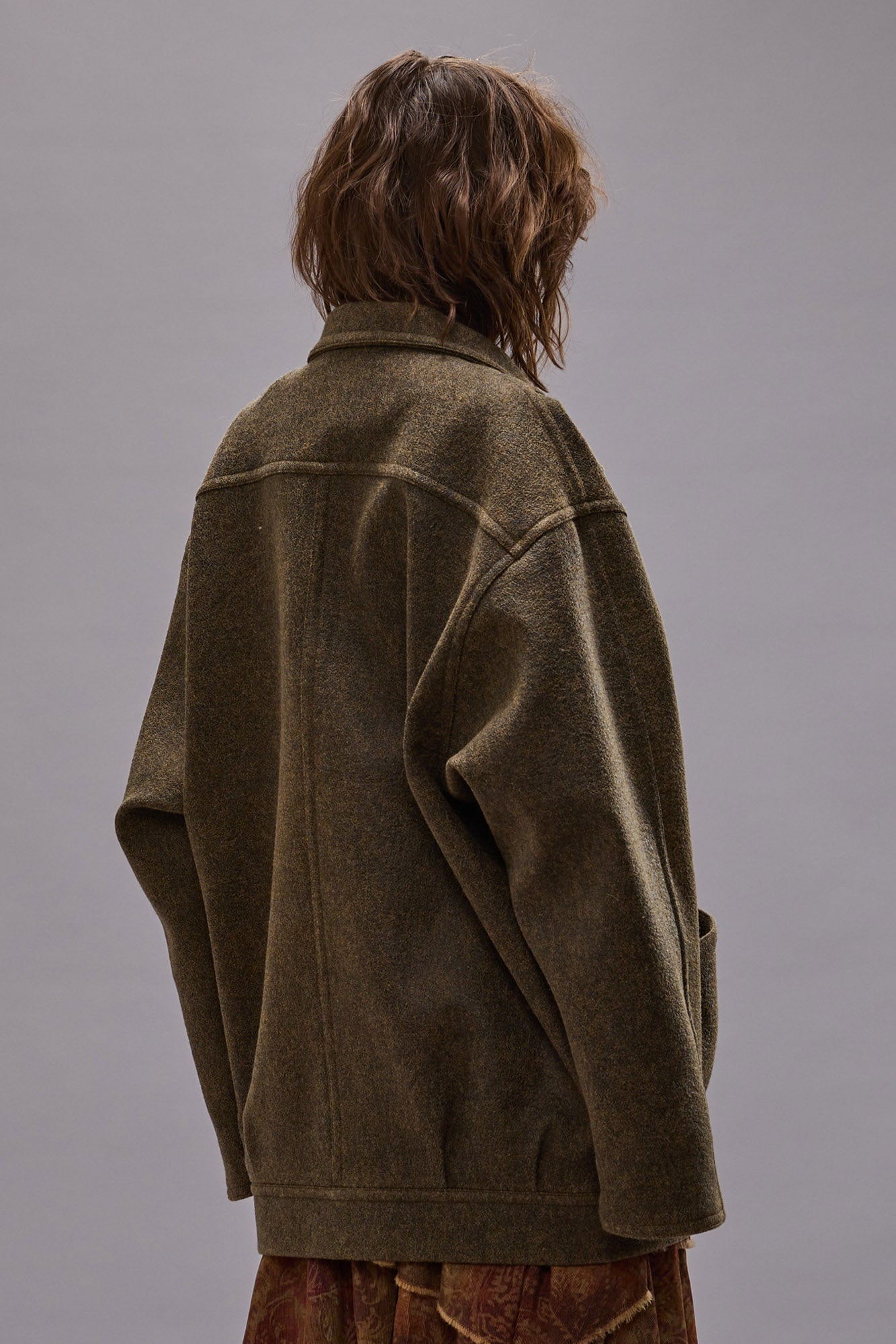 DOUBLE BREASTED JACKET - COATED WOOL - R13 - 7