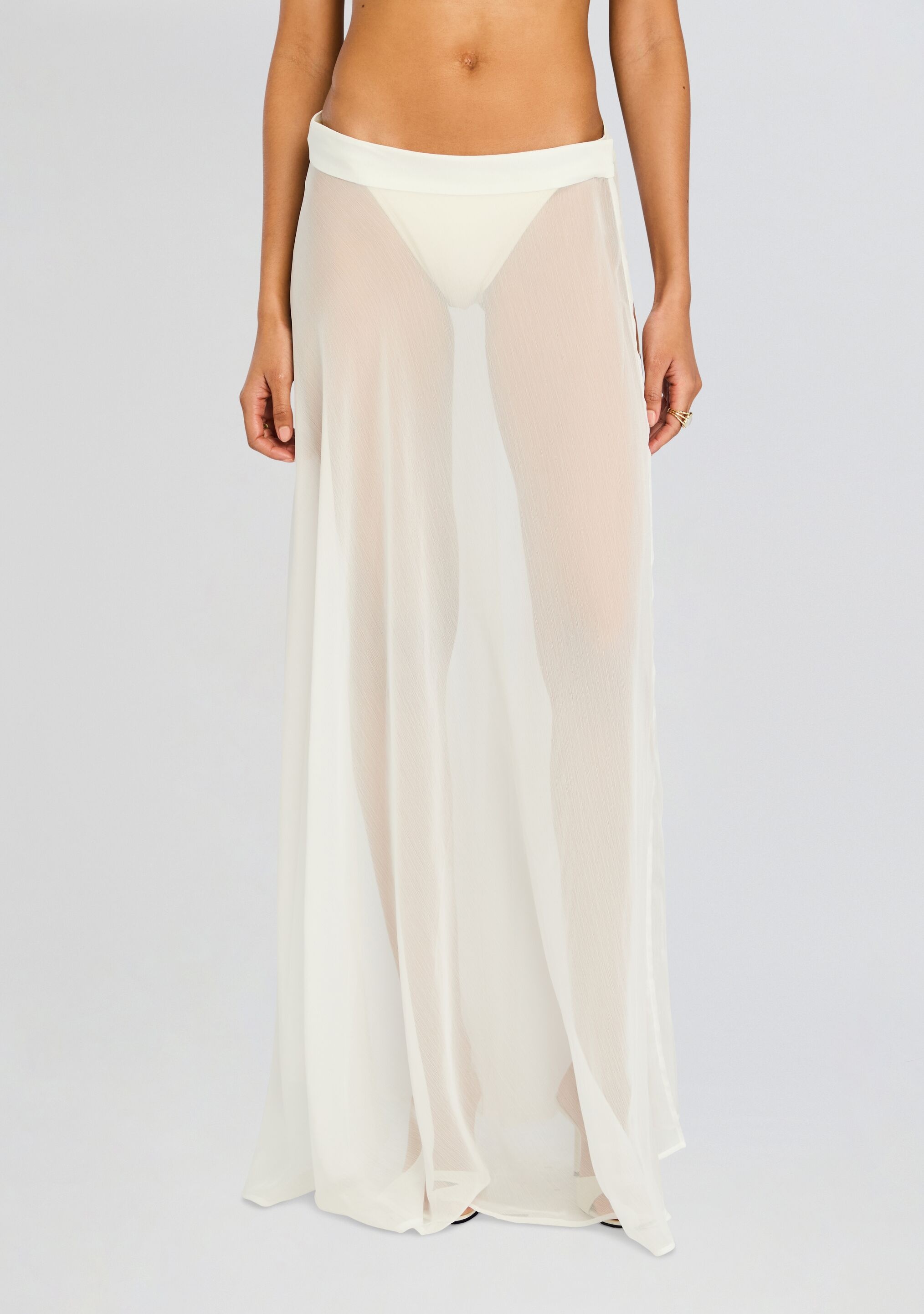 ALAIA LONG SLIT SKIRT - 5