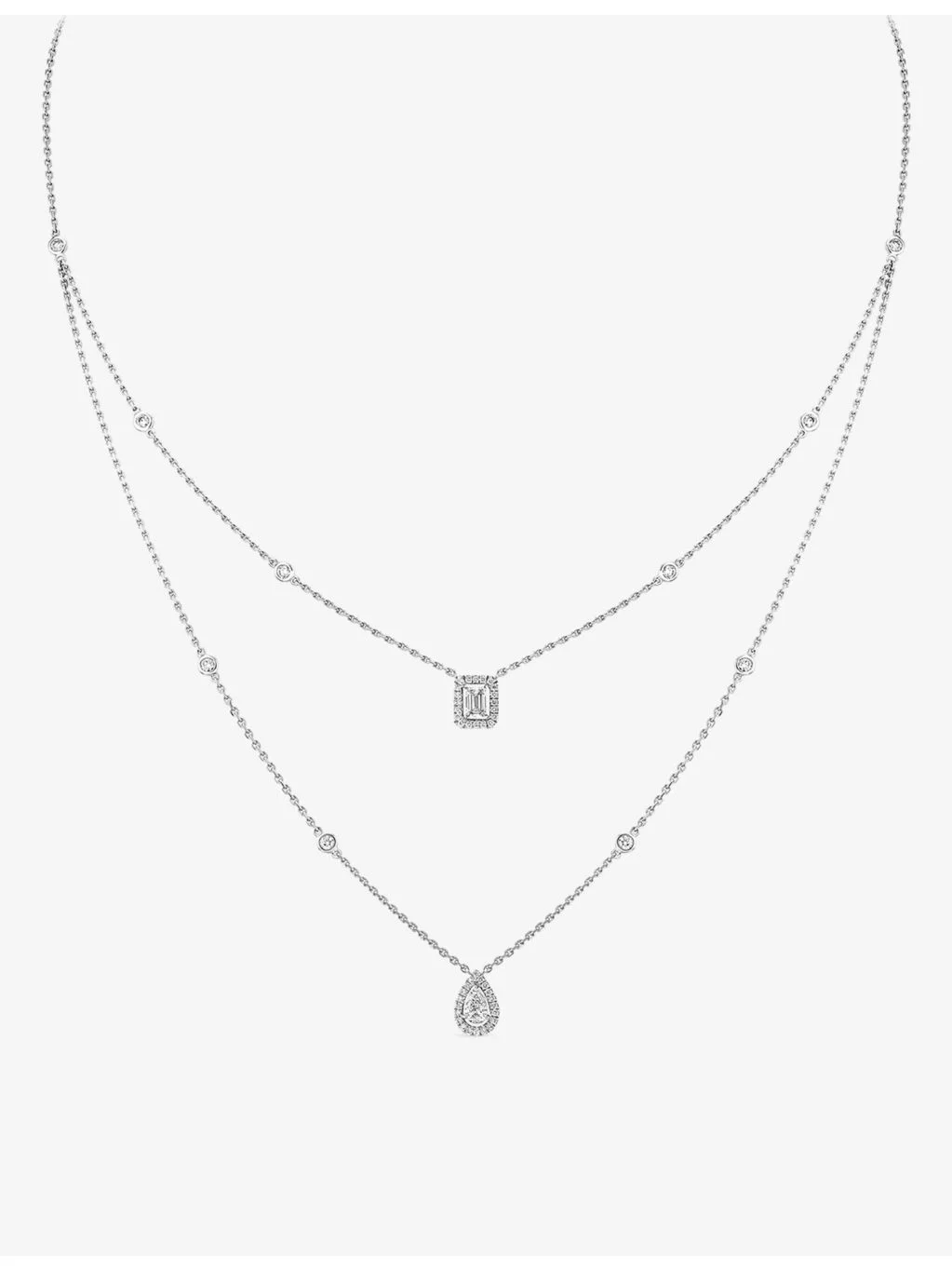 My Twin 18ct white-gold and diamond necklace - 1
