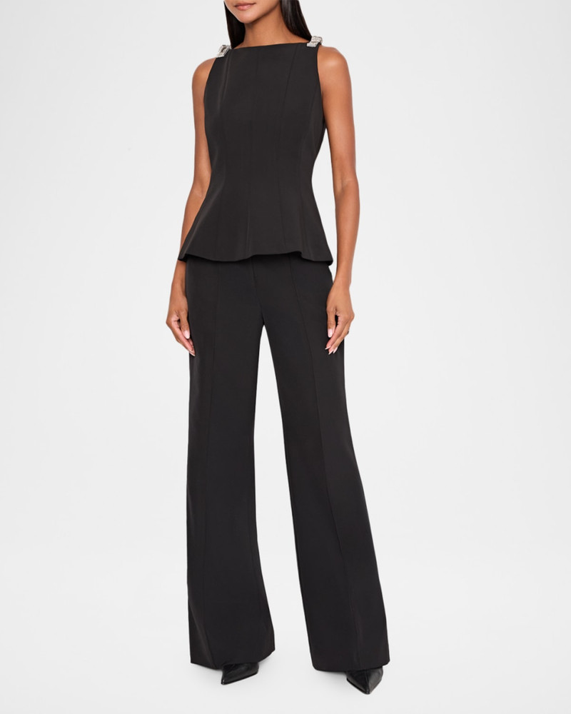 MILLY Ruby Crystal-Bow Sleeveless Cady Top outlook