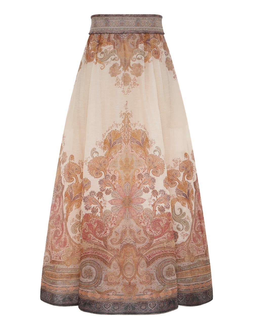 【送料&関税込】Zimmermann illustration Midi Skirt ZIMMERMANN Illustration Midi Skirt | Neutrals | FARFETCH