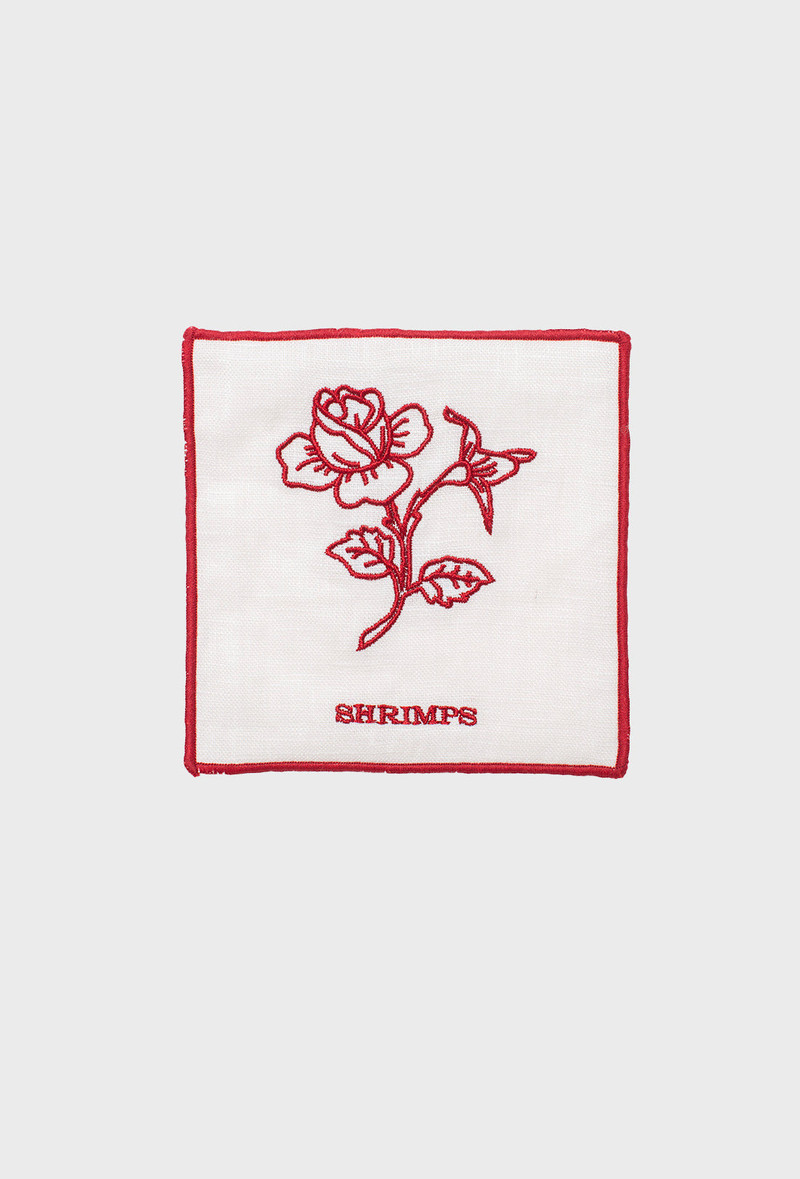 Meadow Set of 4 Coasters - Cream/Rose Red 4