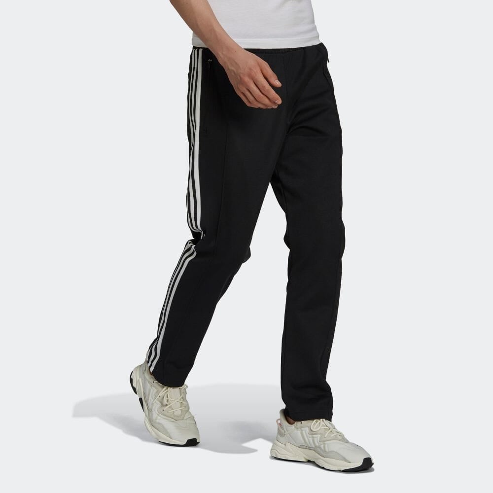 adidas originals Solid Color Stripe Logo Straight Casual Sports Pants/Trousers/Joggers Unisex Black  - 4