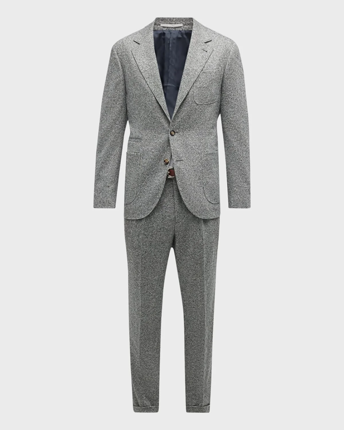 Men's Pleated Wool Donegal Suit - 1