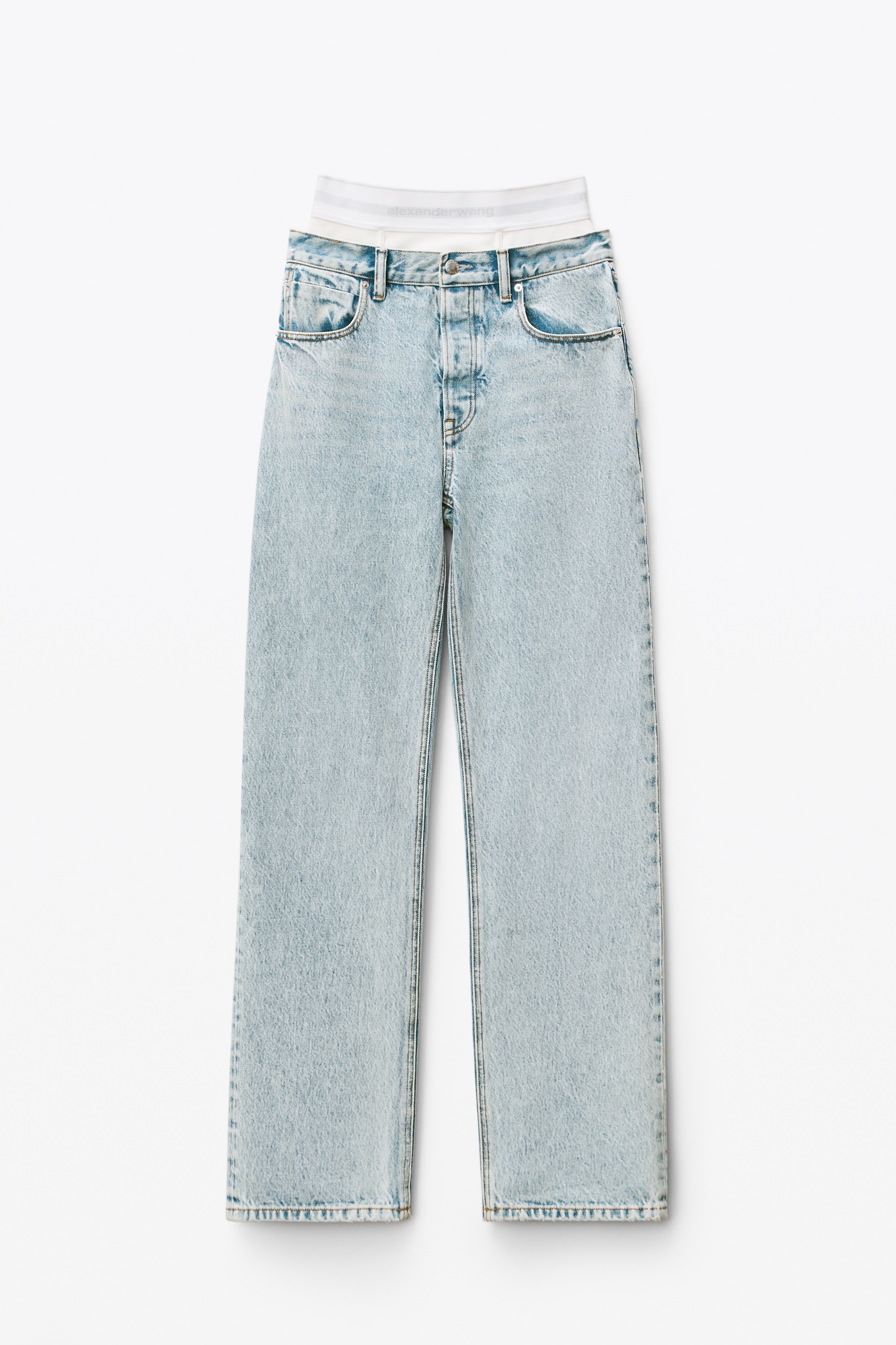 LOGO ELASTIC BRIEF LAYER JEAN IN DENIM - 1