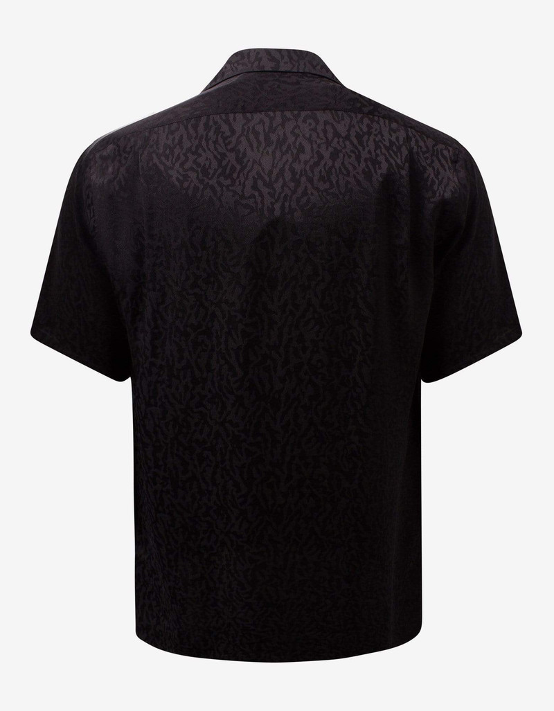 SAINT LAURENT Black Camo Jacquard Silk Shirt outlook