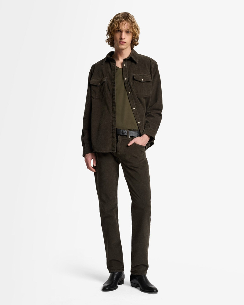 Corduroy Overshirt In Dark Olive 3