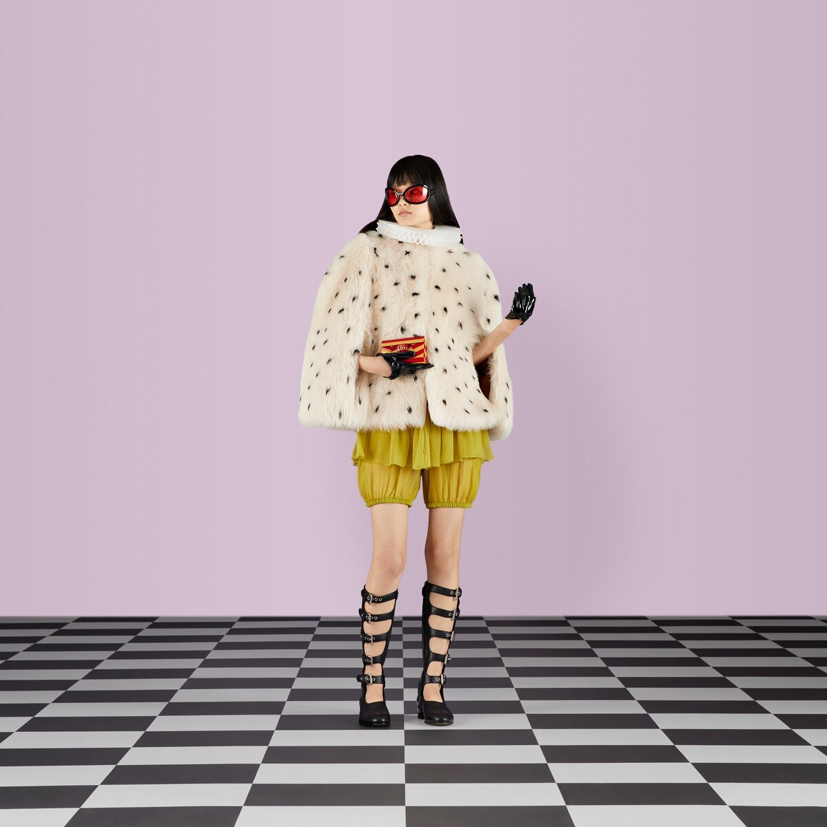 Shearling short cape - 2