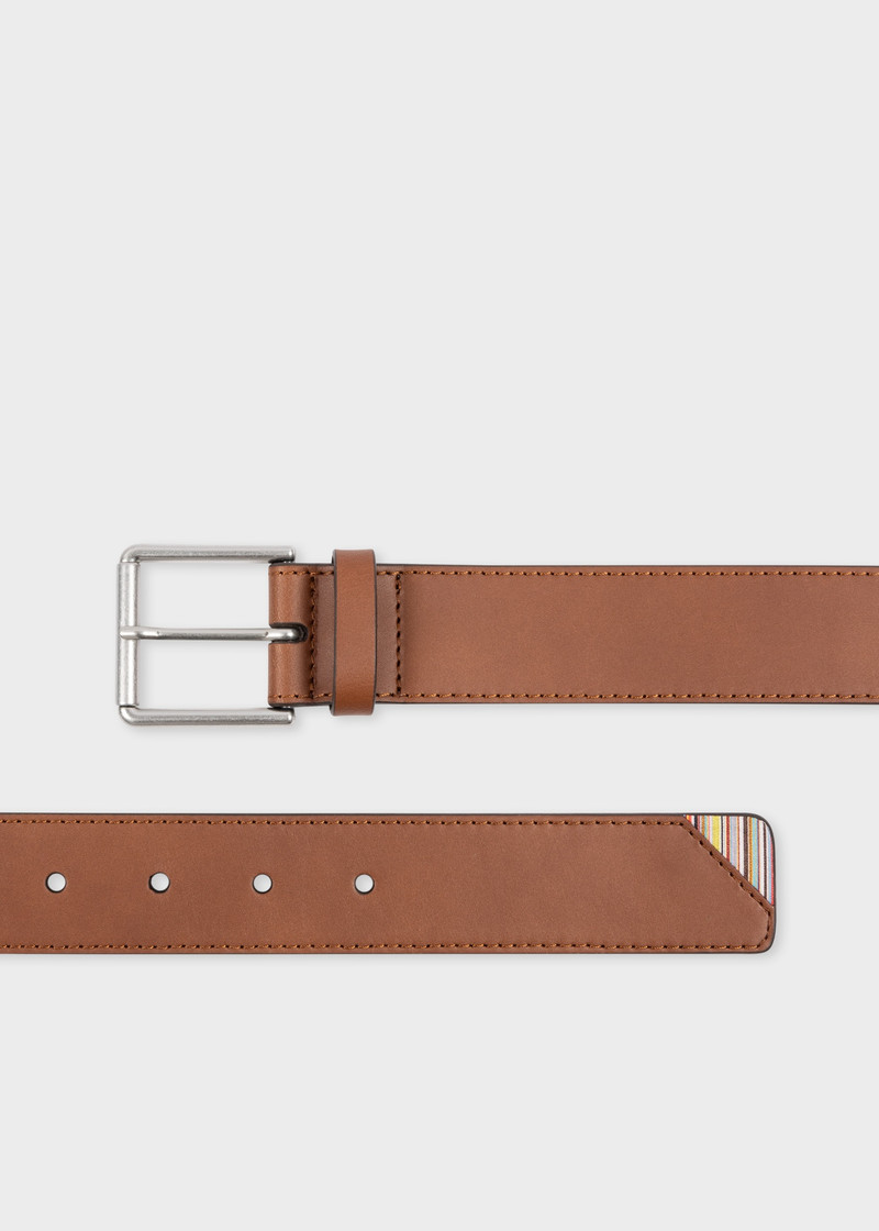 Tan 'Signature Stripe' Corner Belt 1