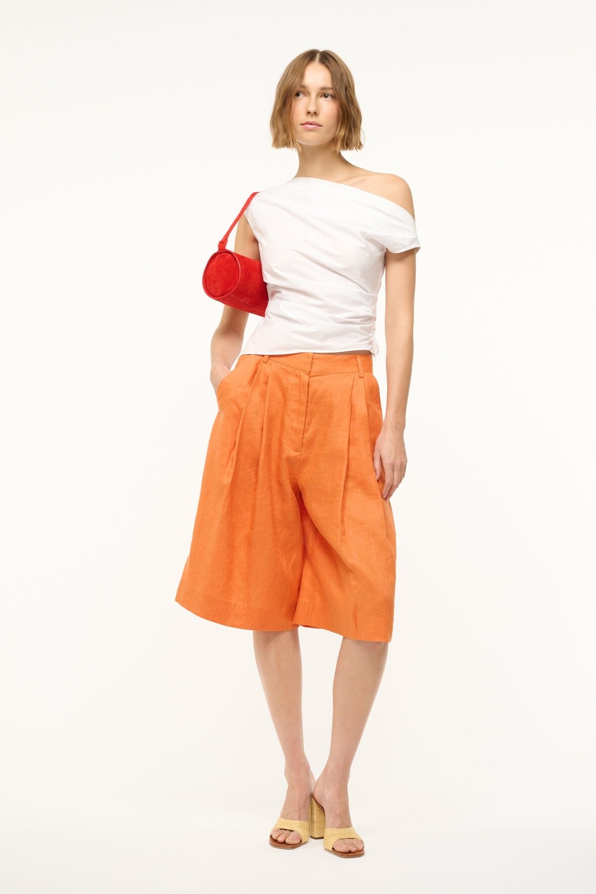 STAUD CRUZ BERMUDA LINEN SHORT APRICOT - 2