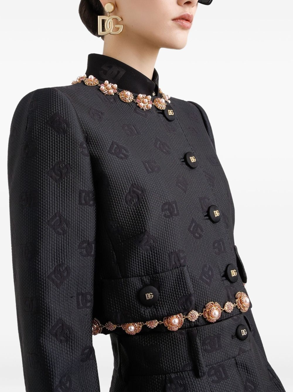 DG logo-jacquard jacket - 4