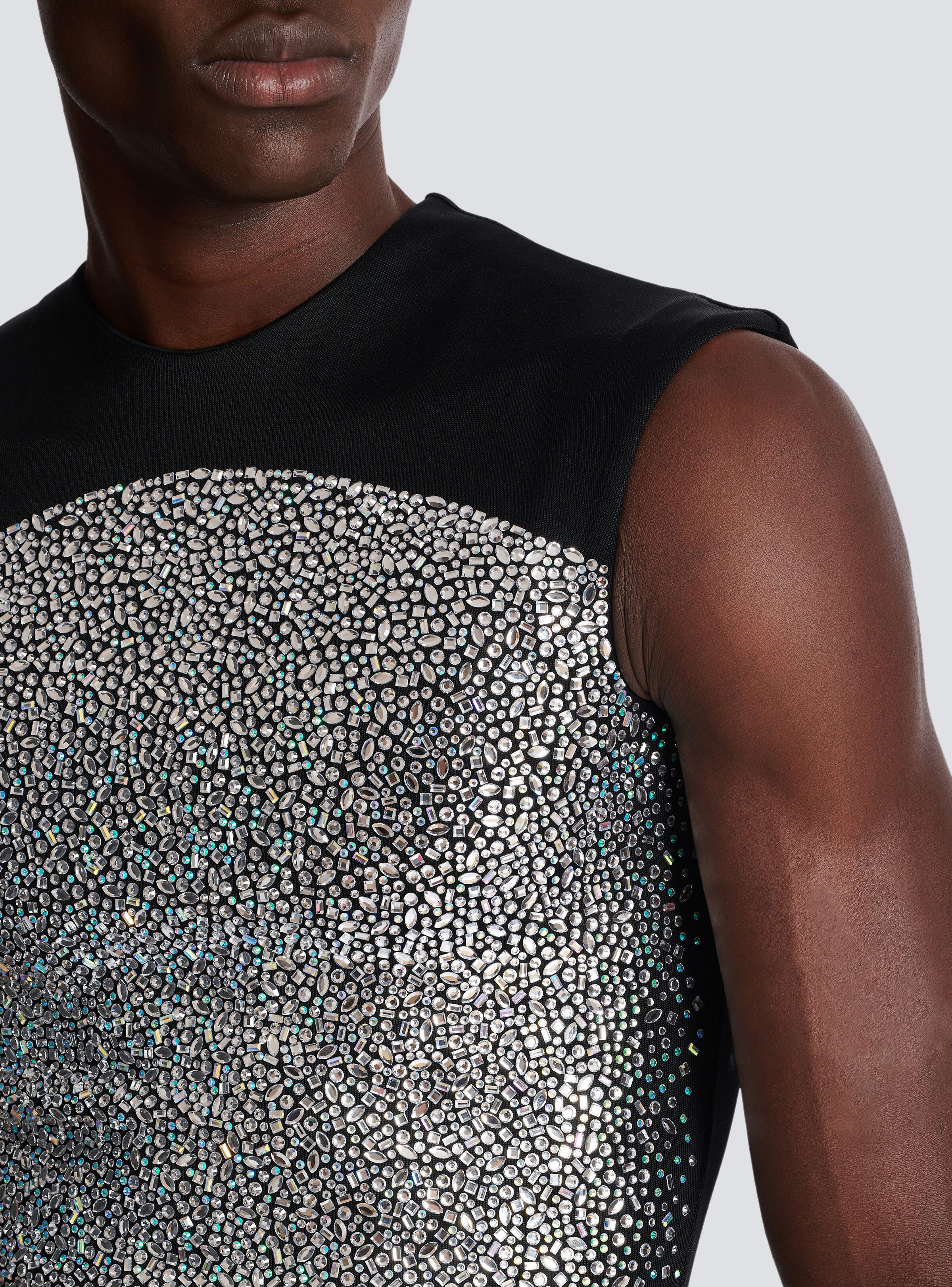 Rhinestone Galaxy tank top in sculpting jersey - 8