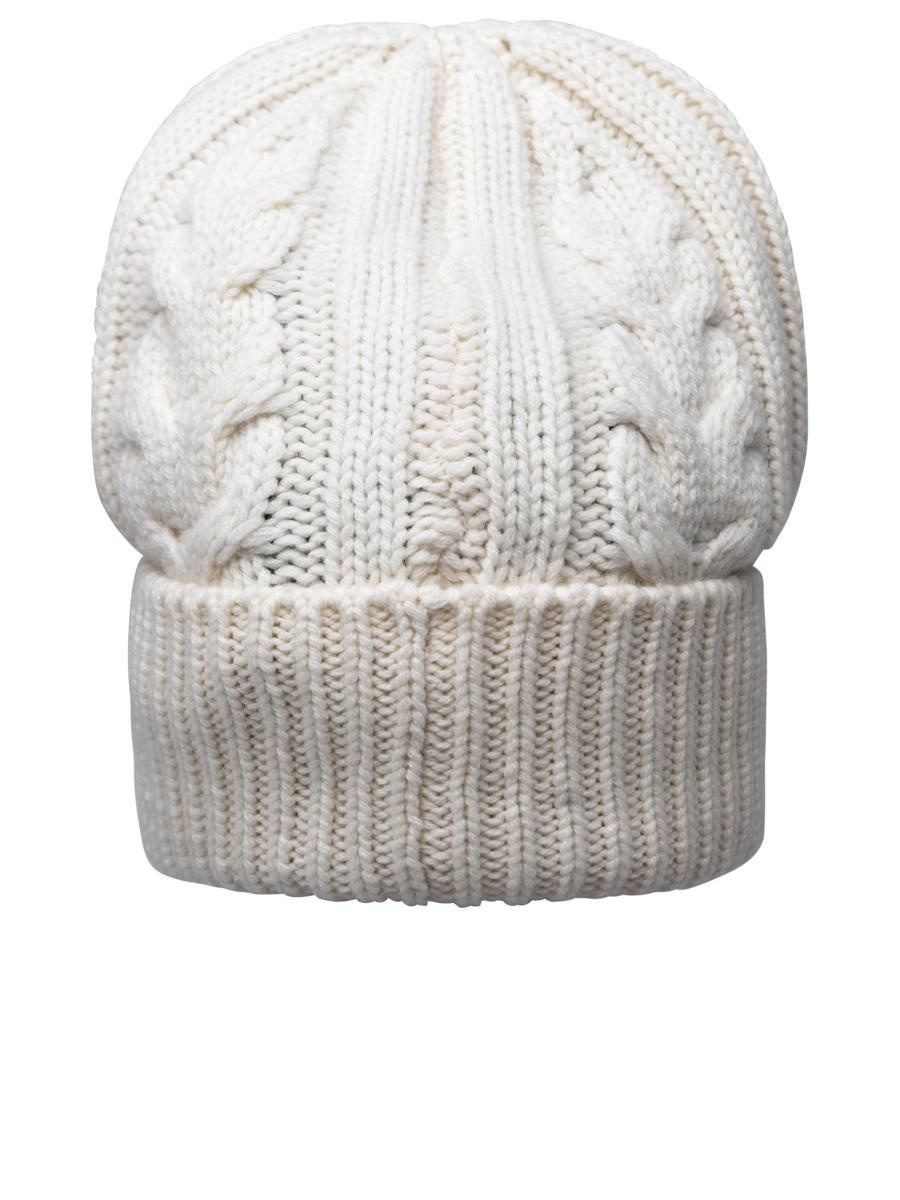 MONCLER WHITE CASHMERE CAP - 3