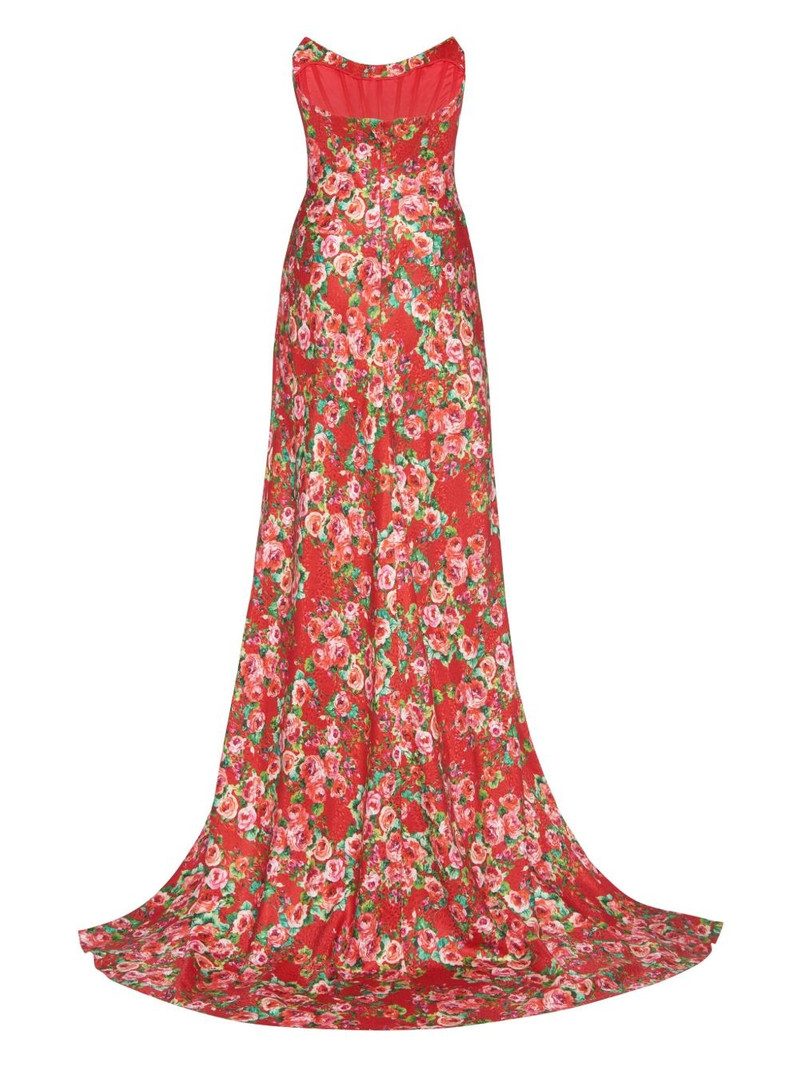 markarian Tallulah rose-print silk gown outlook
