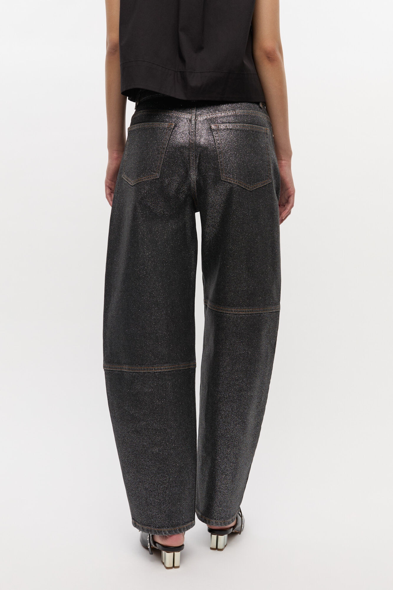 SHIMMERY FOIL STARY JEANS - 4