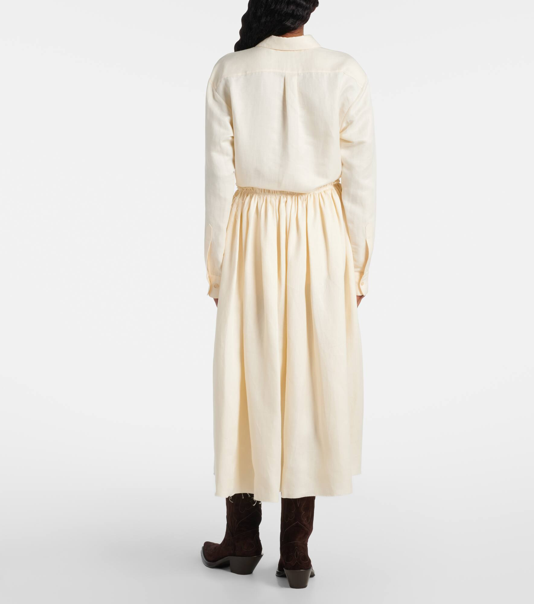 Chiara linen midi skirt - 3