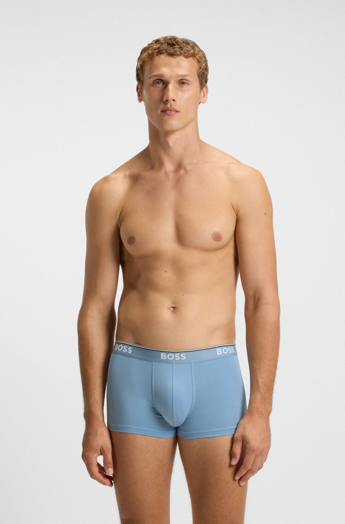 THREE-PACK OF STRETCH-COTTON TRUNKS WITH LOGO WAISTBANDS - 7