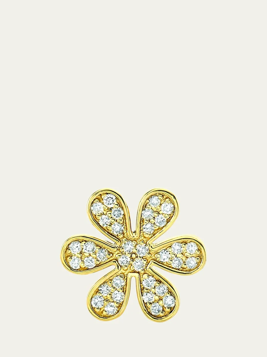Mini Pave Daisy Stud Earrings - 1
