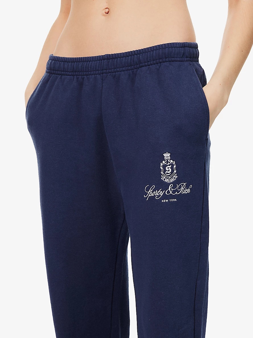 Ivy embroidered-branding cotton-jersey jogging bottoms - 5