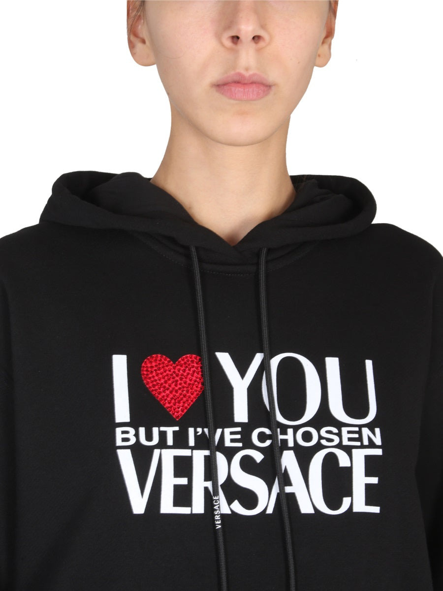 Versace Women Sweatshirt With I Love You Logo - 4