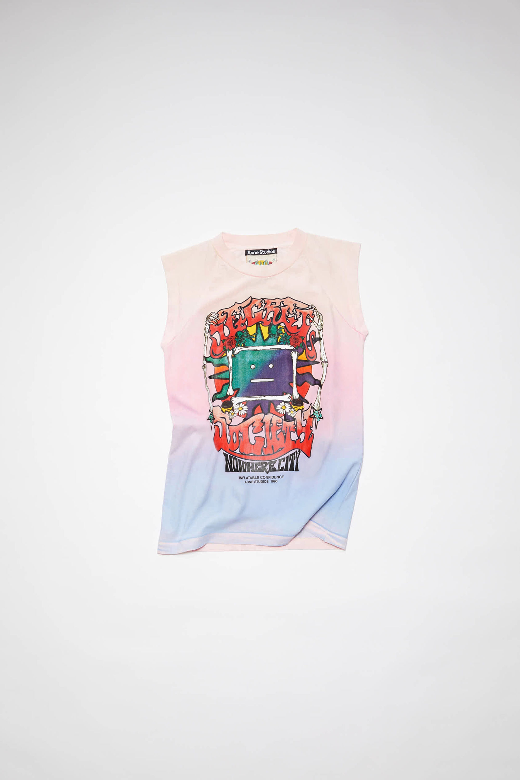 Screen print tank top - Pink/blue - 5