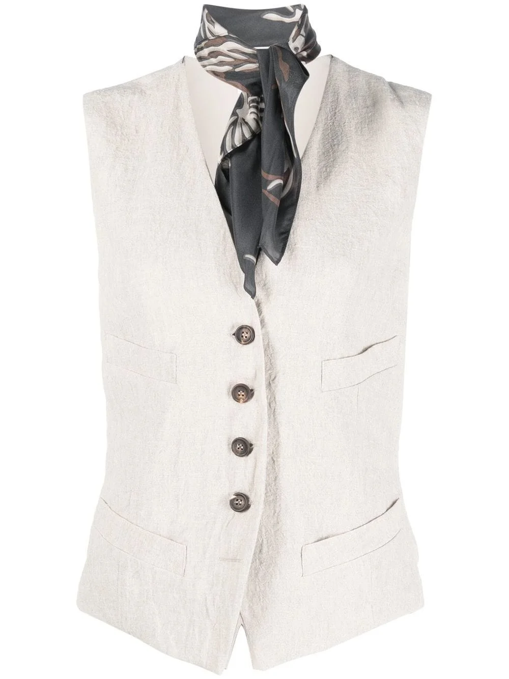V-neck button-up waistcoat - 1