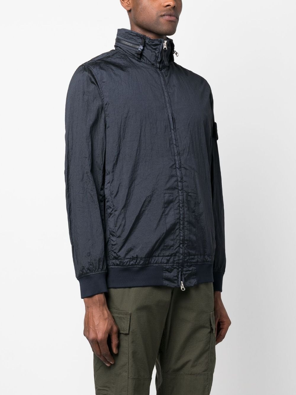 Compass-logo zip-up windbreaker - 3