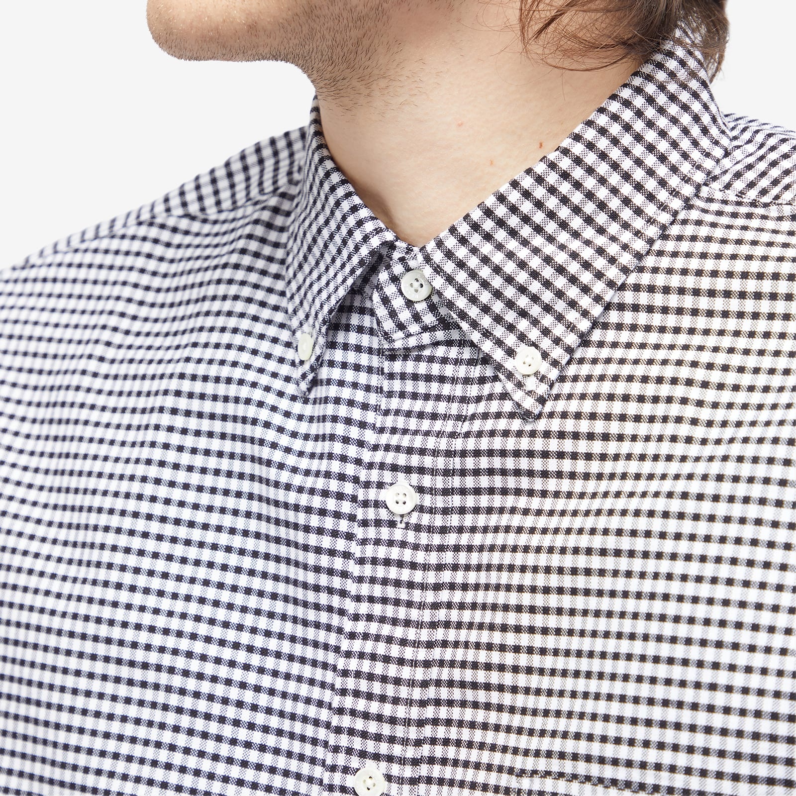 Beams Plus Button Down Gingham Oxford Shirt - 5