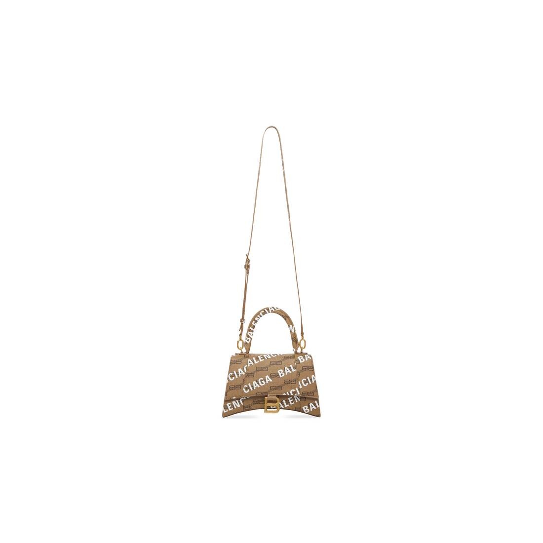 Women's Hourglass Small Handbag Bb Monogram Coated Canvas And Allover Logo  in Beige - 6