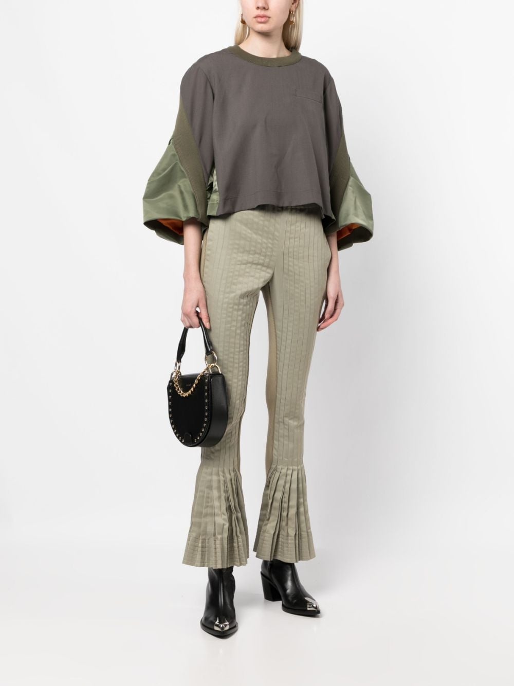 pleated flared trousers - 2