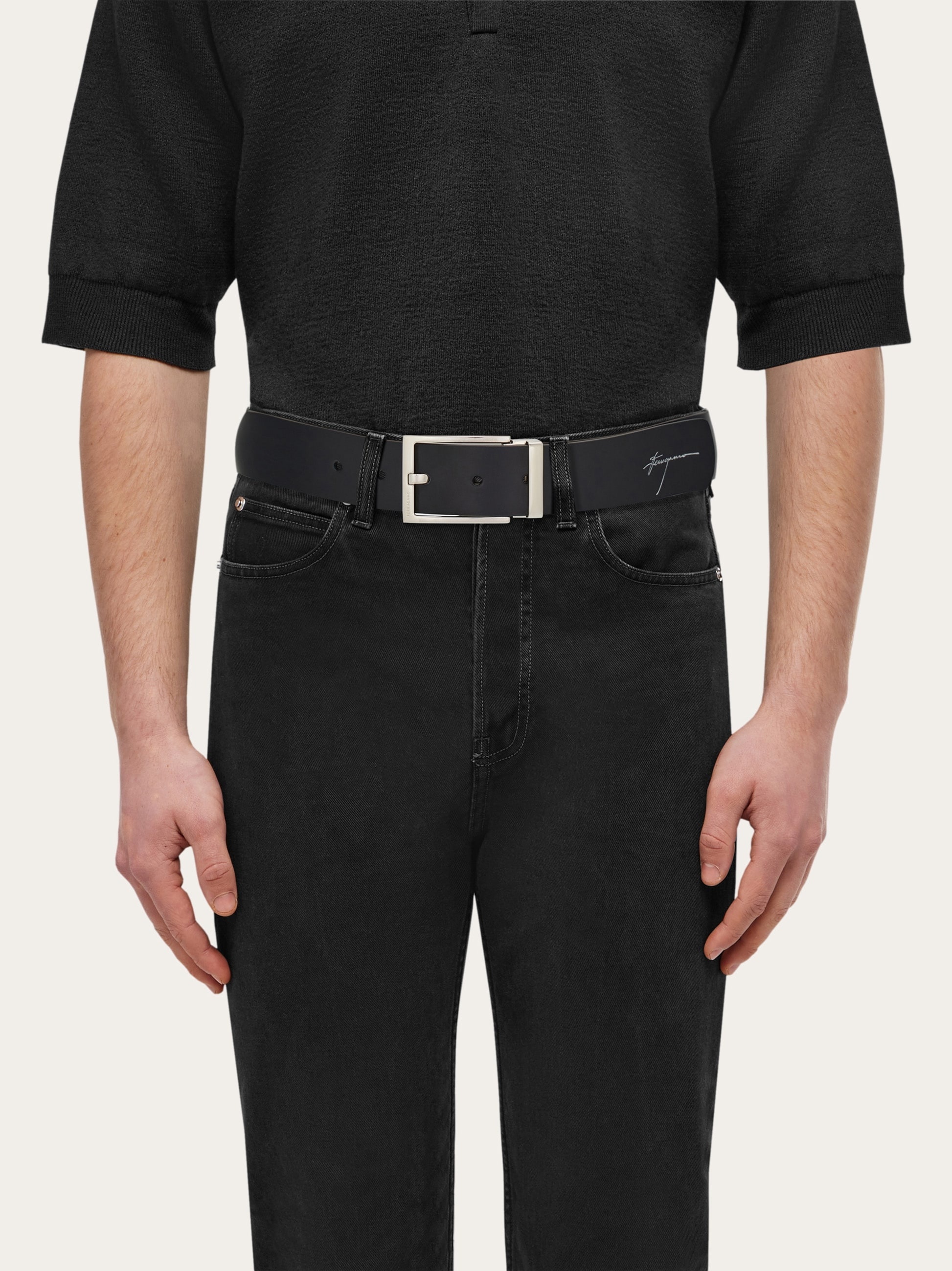 Reversible and adjustable Gancini belt - 4