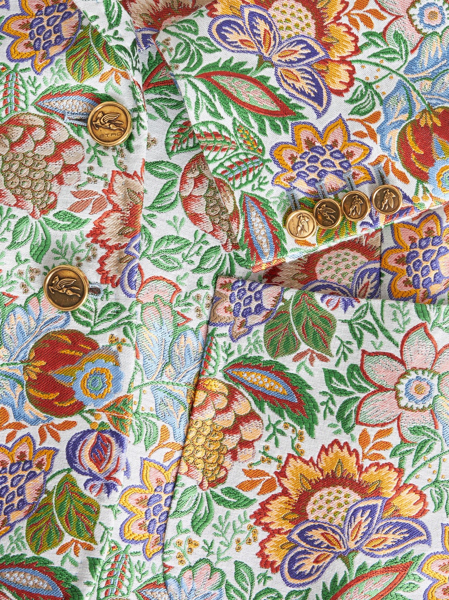 JACQUARD JACKET WITH MULTICOLOURED BOUQUET - 6