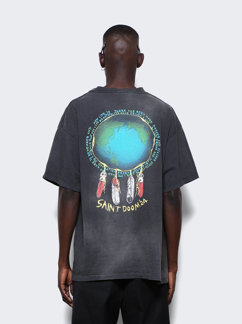 SAINT M×××××× X Lastman Holy Ghost Tee Black | thewebster