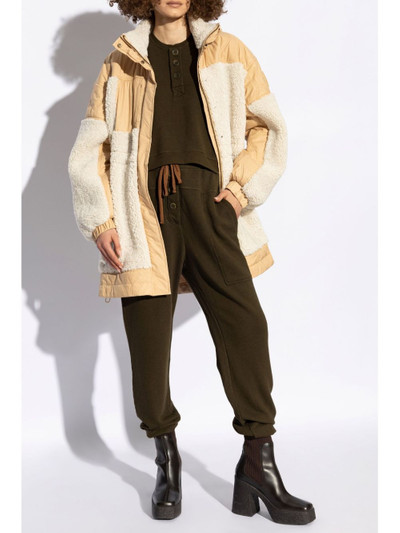 ULLA JOHNSON Hayes panelled fleece coat outlook