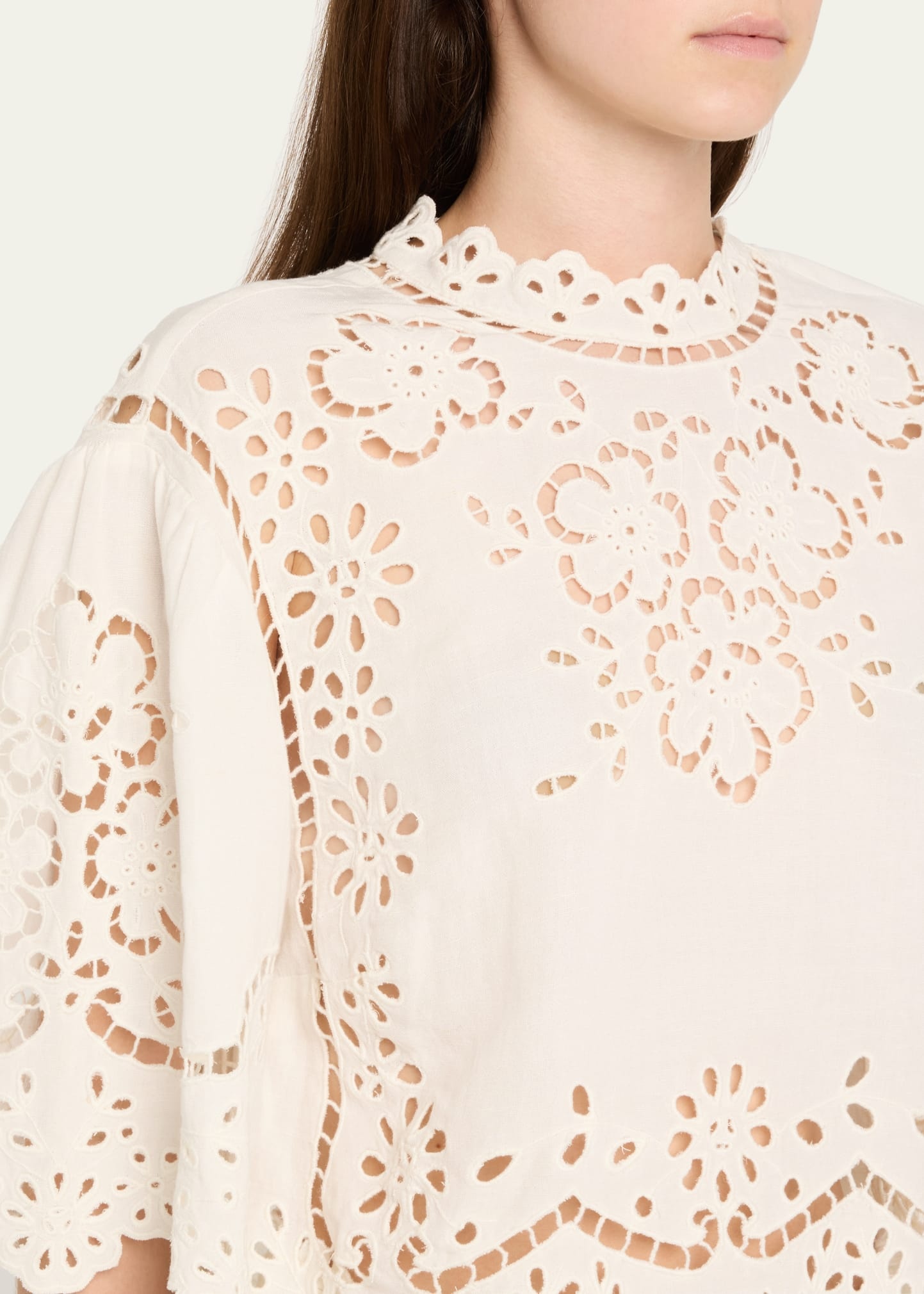 Lula Embroidered Short-Sleeve Top - 5