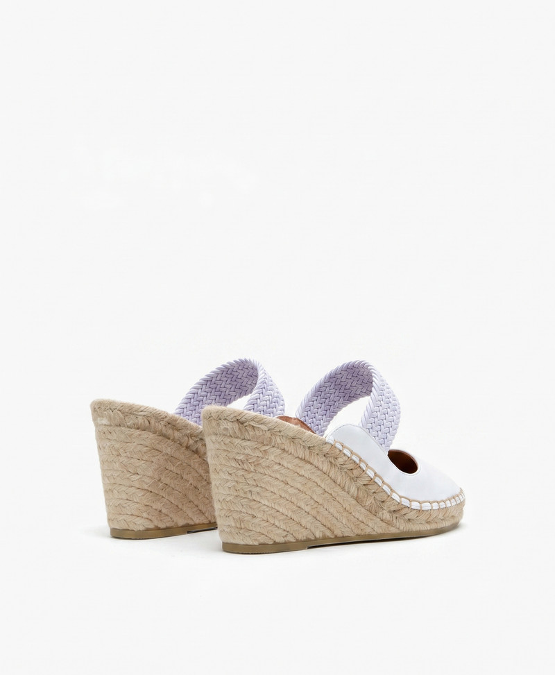 Siena 70 White Leather Wedges 3
